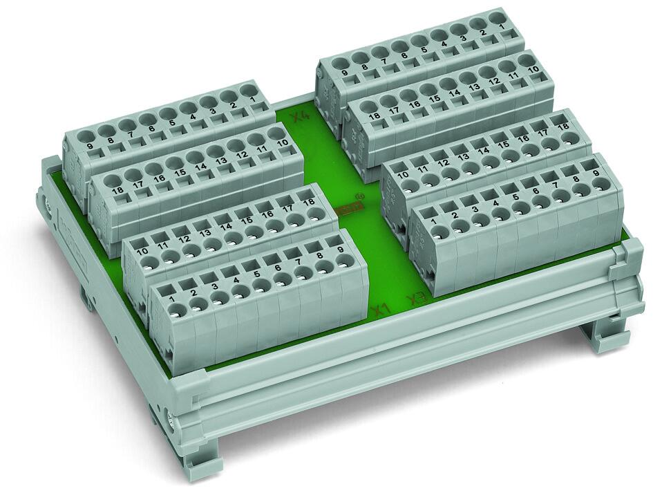 电位分配模块; 4 个电位; 每个带有 18 个连接点
