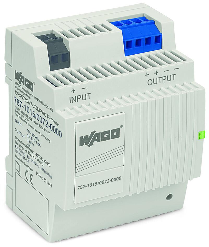 DC/DC转换器; COMPACT紧凑型电源; 72 VDC 输入电压; 12 VDC输出电压; 4 A输出电流; 电气隔离