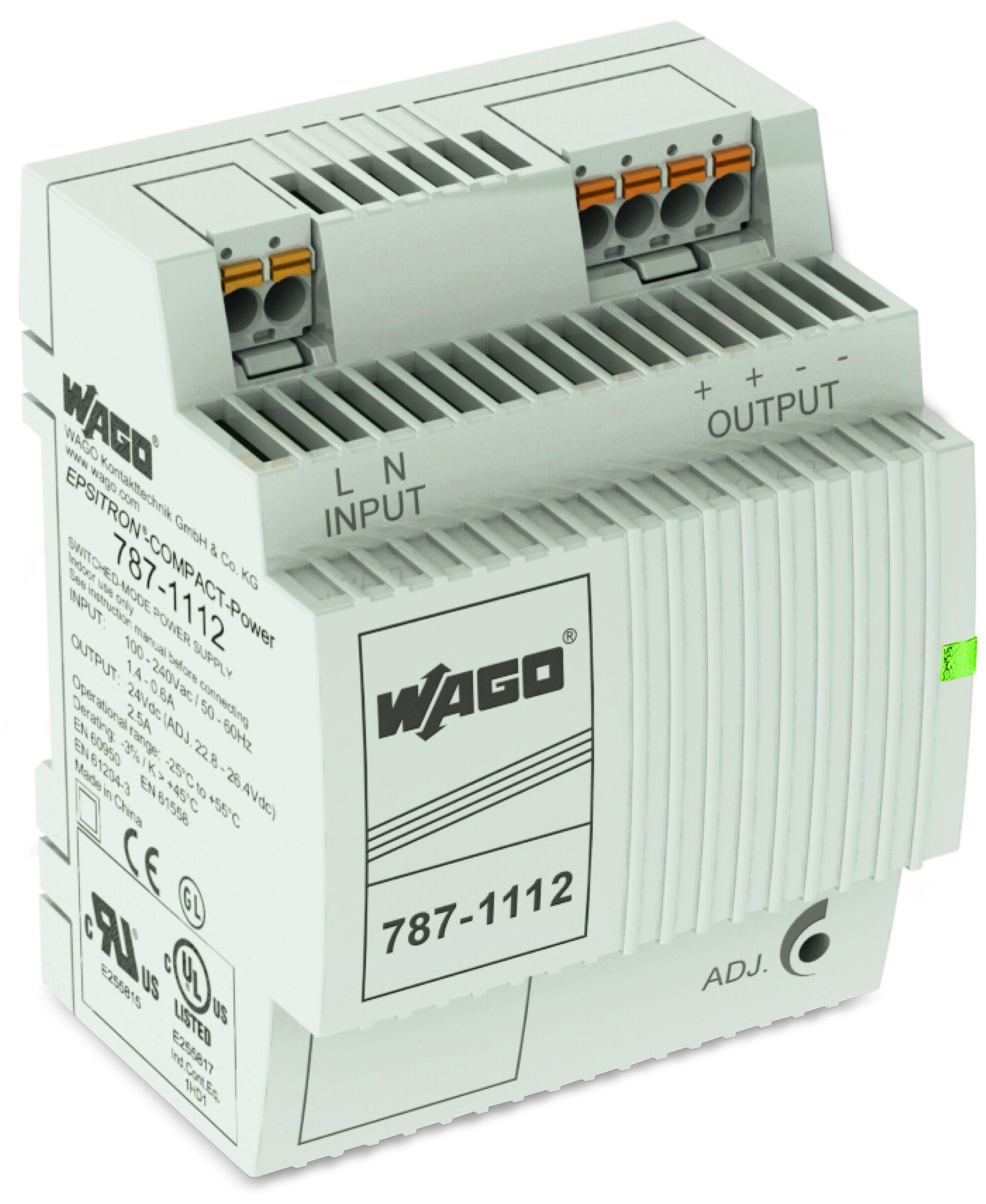 开关稳压电源; COMPACT紧凑型电源; 单相; 24 VDC输出电压; 2.5 A 输出电流; DC-OK LED