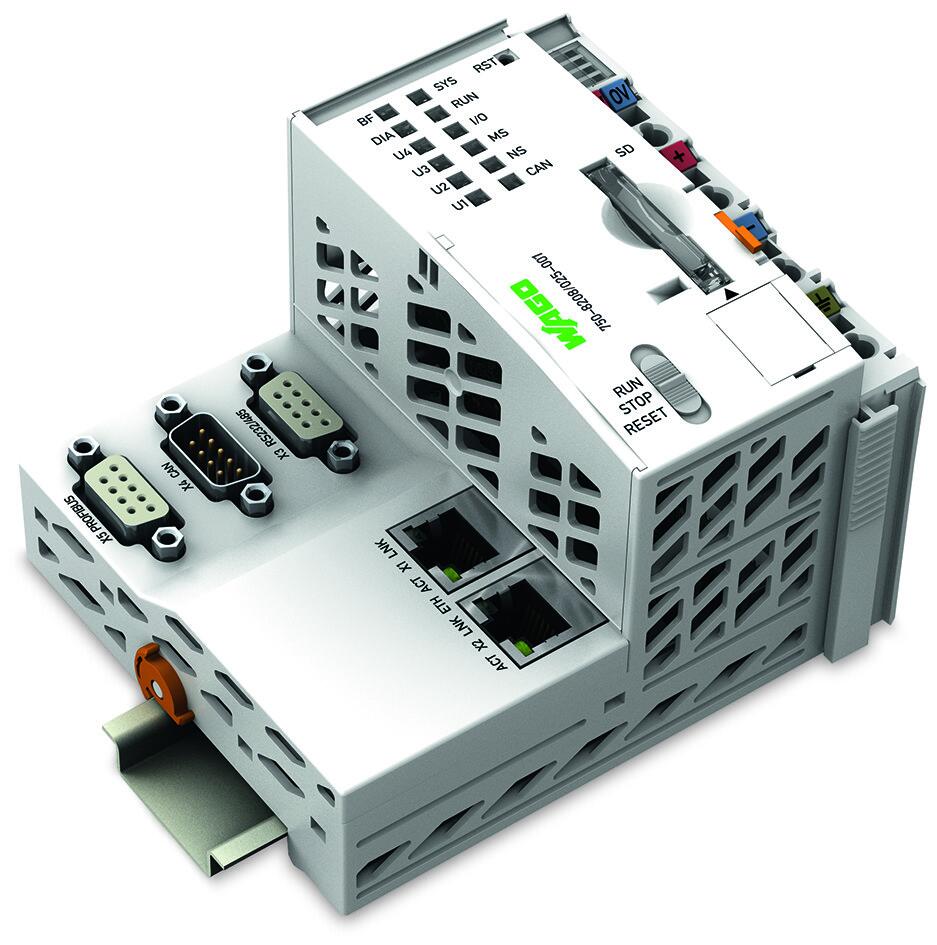 PFC200控制器; 2 x ETHERNET, RS-232/-485, CAN, CANopen, PROFIBUS-主站; 远动技术; 扩展的温度范围
