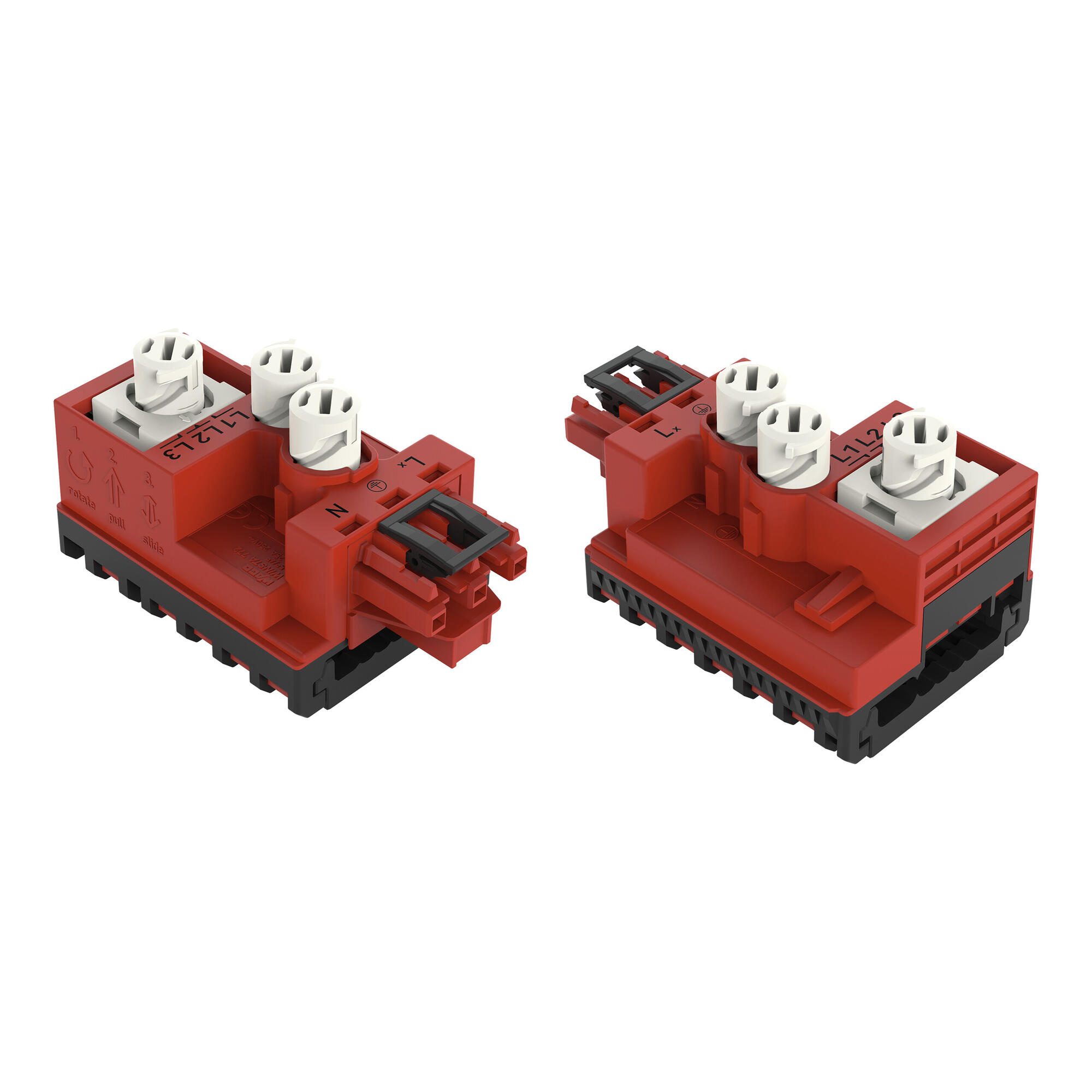 分接模块; 适用于扁平电缆; 5 x 2.5 mm² + 2 x 1.5 mm²; 3极; 类型 P; 在输出侧接有线缆; 红色