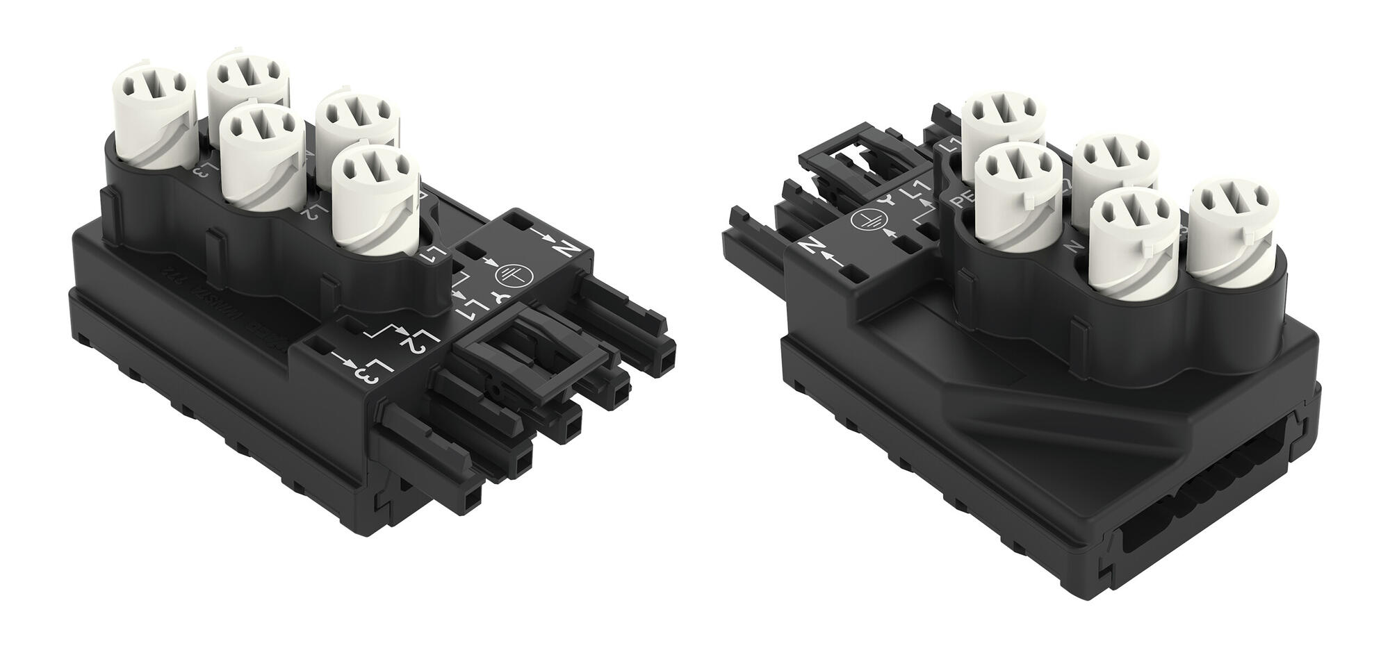 分接模块; 适用于扁平电缆; 5 x 2.5 mm² + 2 x 1.5 mm²; 5极; 类型 A; 在输出侧接有线缆; 黑色