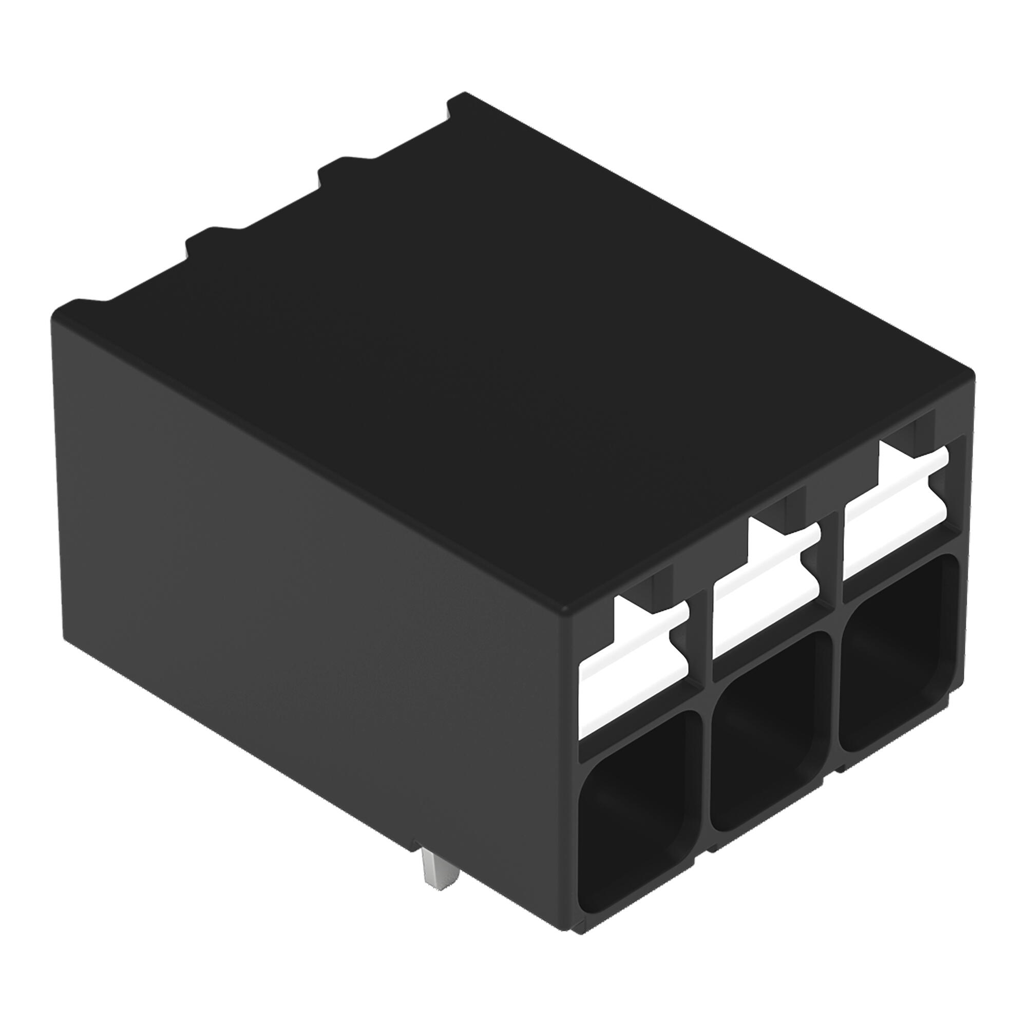THR PCB接线端子; 推压键; 1.5 mm²; 焊针间距 3.5 mm; 3极; Push-in CAGE CLAMP®; 1,50 mm²; 黑色