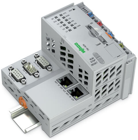PFC200控制器; 第2代; 2 x ETHERNET, RS-232/-485, CAN, CANopen, PROFIBUS 从站; 远动技术; 扩展的温度范围